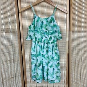 Mayoral Tropical Palm Leaf Flounce Dress
